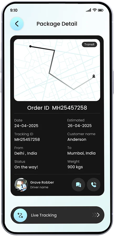 Package Details Screen